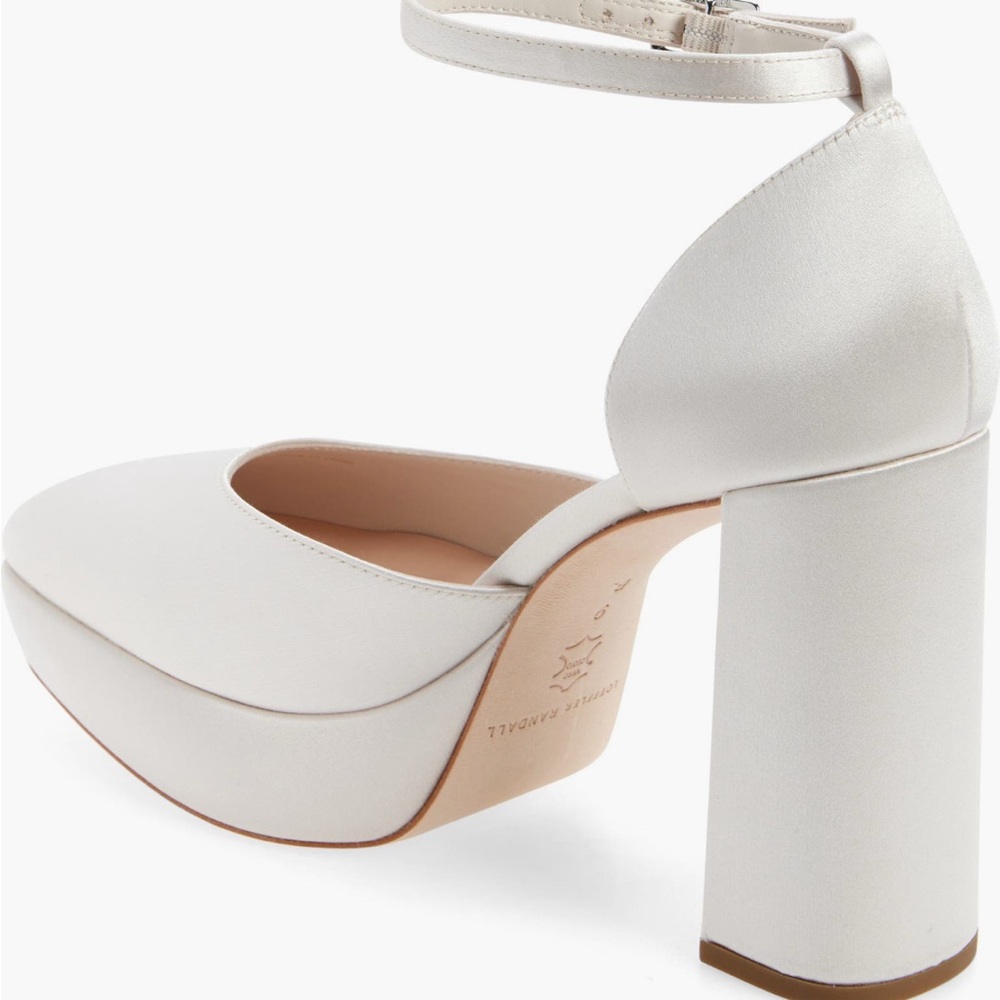 Cream Loeffler Randall heel with ankle strap